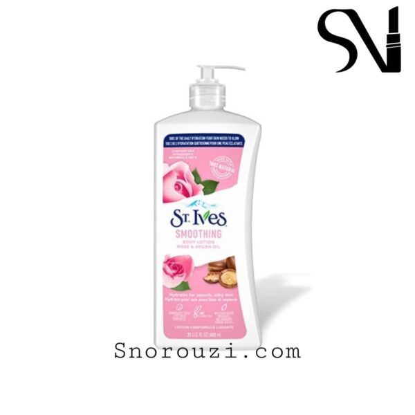 لوسیون بدن گل رز و روغن آرگان سینت ایوز St. Ives SMOOTHING ROSE & ARGAN OIL
